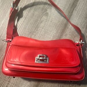 Beijo Glossy Red Shoulder Bag